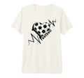 Love Football Heartbeat Soccer Pulse T-Shirt - Trendy Graphic Men Women