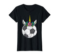 Unicorn Head Soccer Ball Football Player T-Shirt - Trendy Graphic Men Women