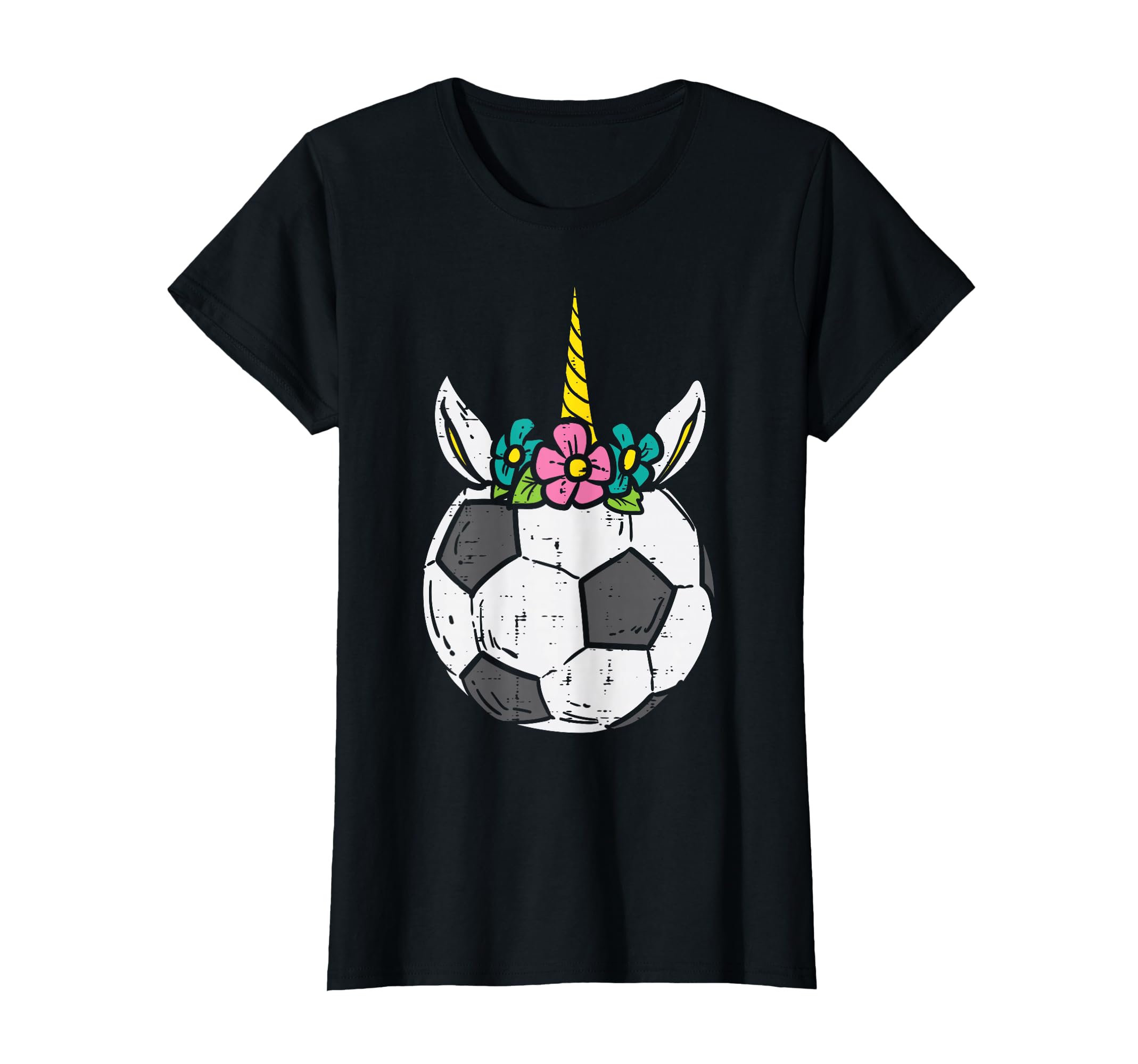 Unicorn Head Soccer Ball Football Player T-Shirt - Trendy Graphic Men Women