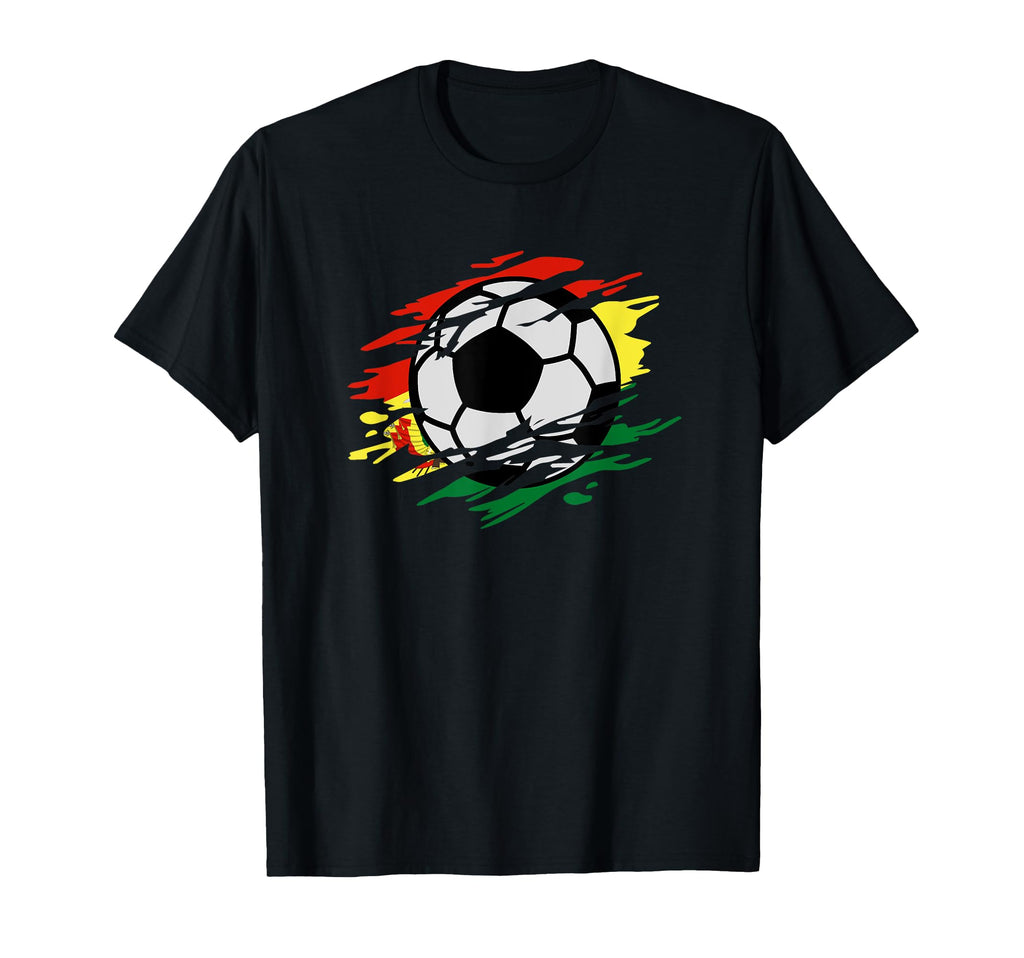Bolivia Football And Bolivia Flag T-Shirt - Casual Everyday Wear for Adults