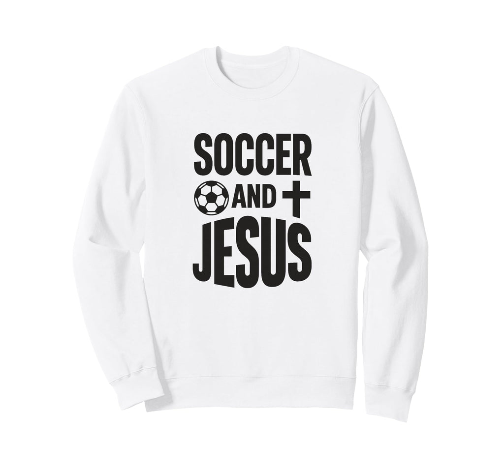 Soccer And Jesus Christian Sweatshirt - Minimalist Print Unisex
