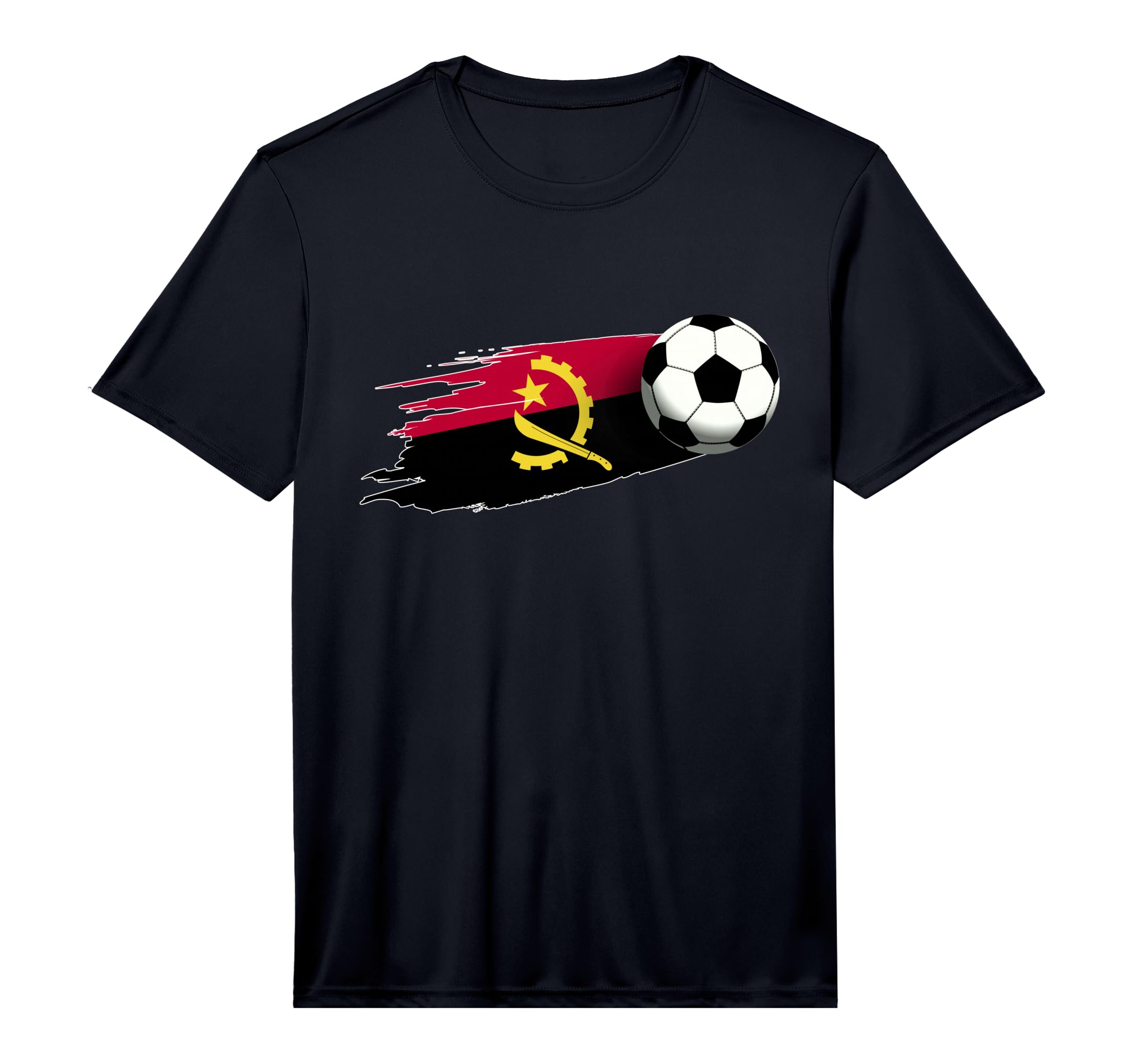 Mens Angola Flag Angolan Soccer Flag T-Shirt - Novelty Apparel Men Women
