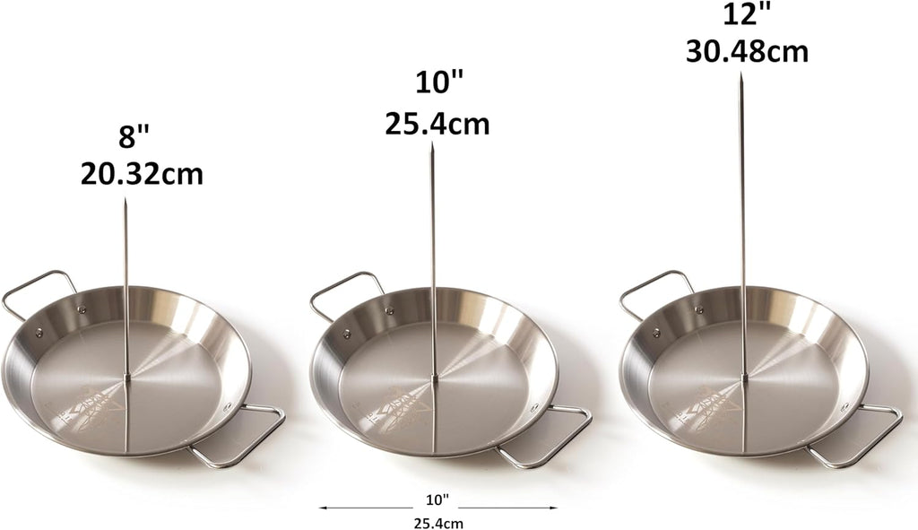 W.xZQ inc Al Pastor Vertical Skewer for Grill or Oven Stainless Steel includes 3 Removable Spikes (8", 10", 12") & Silicone Oven Mitts