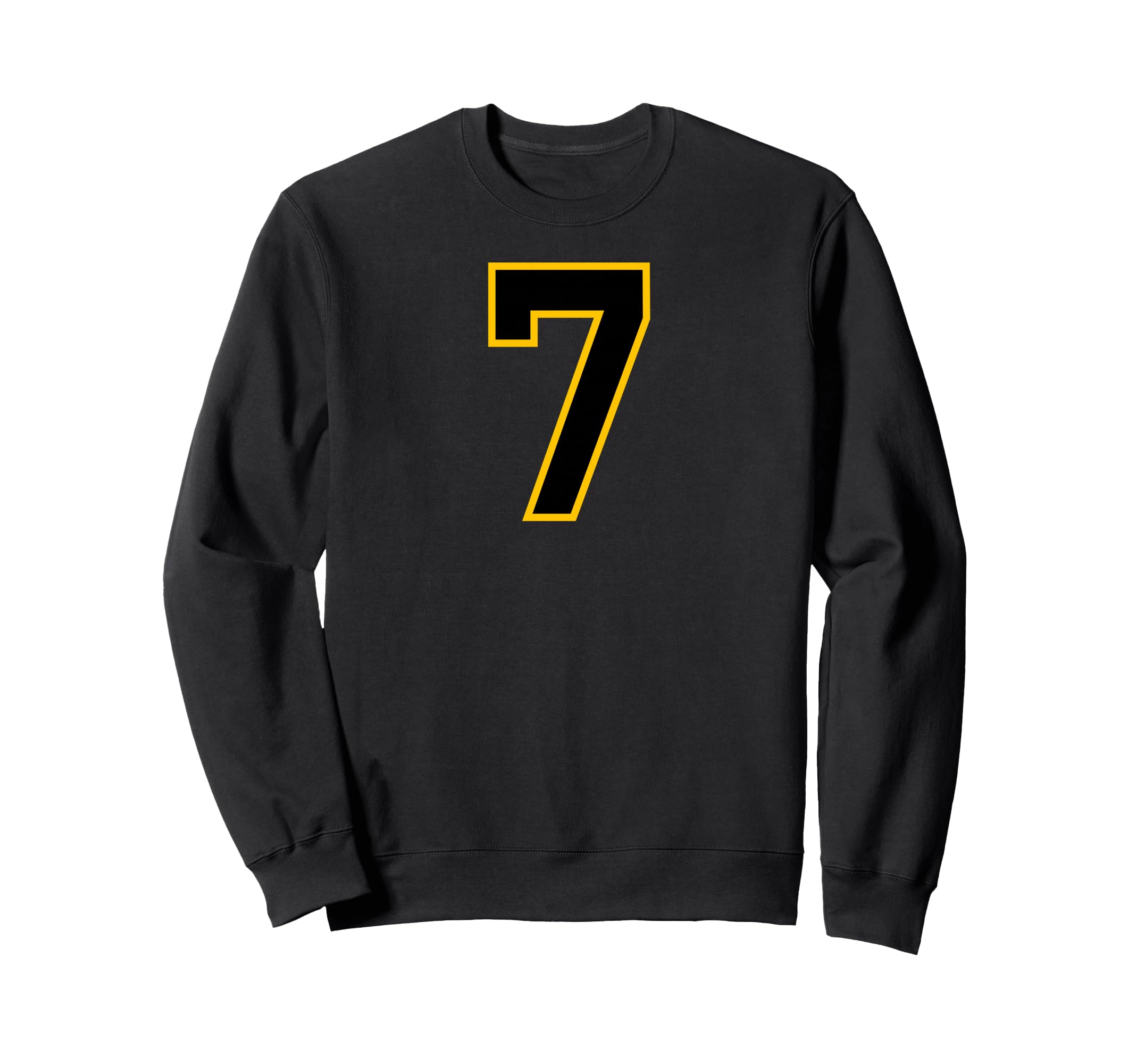 Yellow Black Sport Team Number 7 Sweatshirt - Novelty Apparel Men Women
