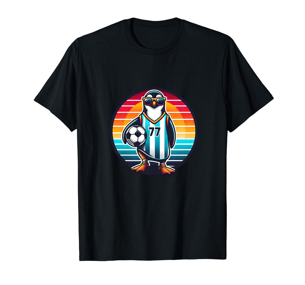 Funny Penguin Soccer Champion Bird T-Shirt - Trendy Graphic Unisex