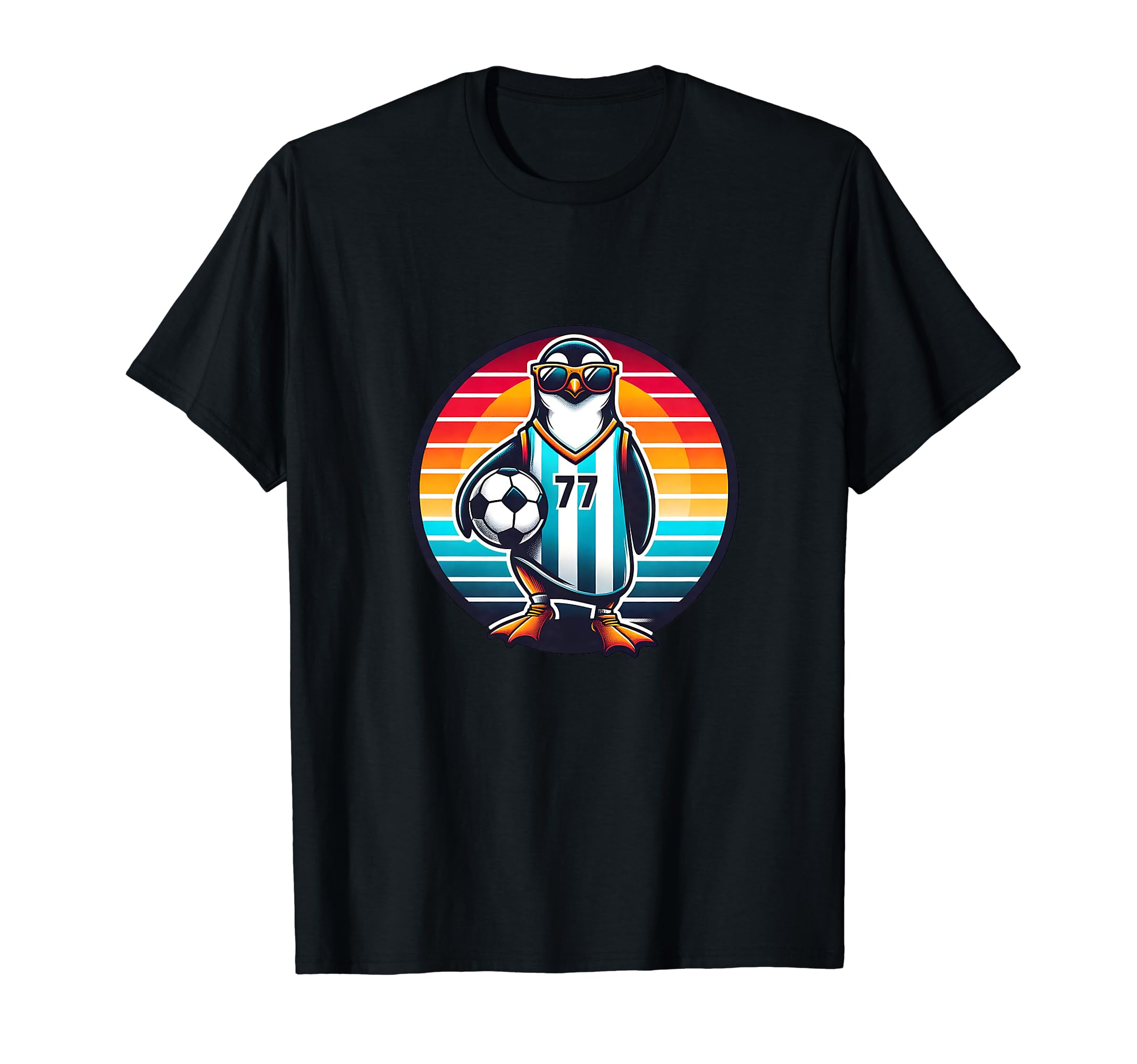 Funny Penguin Soccer Champion Bird T-Shirt - Trendy Graphic Unisex