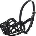 Leather Brothers Italian Basket Dog Muzzle, Adjustable Secure Fit, Comfortable Design, Training and Safety, Averts Biting, Prevents Chewing and Scavenging, Perfect for Grooming - Black, Size 1