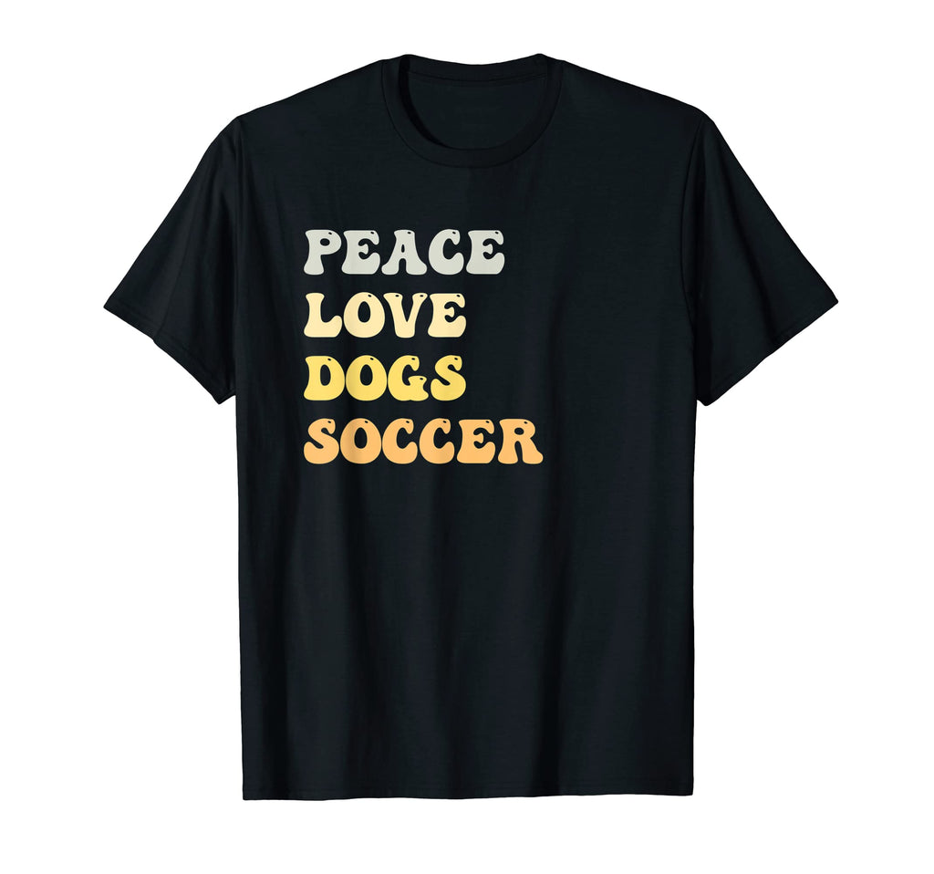 Peace Love Dogs Soccer Funny T-Shirt - Unique Graphic for Adults