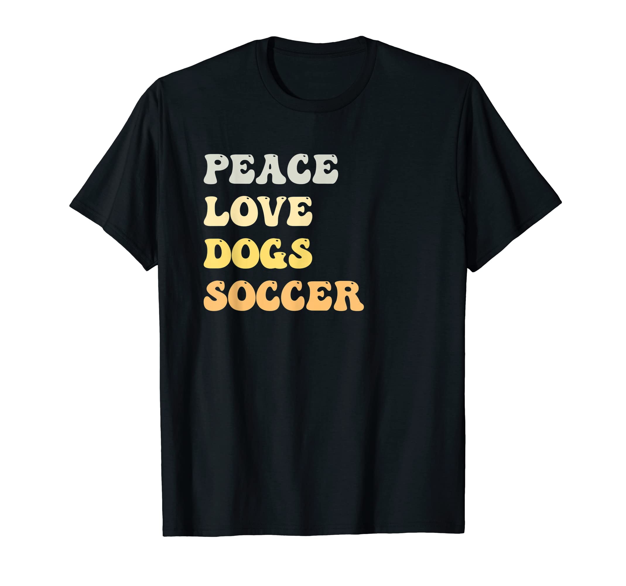 Peace Love Dogs Soccer Funny T-Shirt - Unique Graphic for Adults