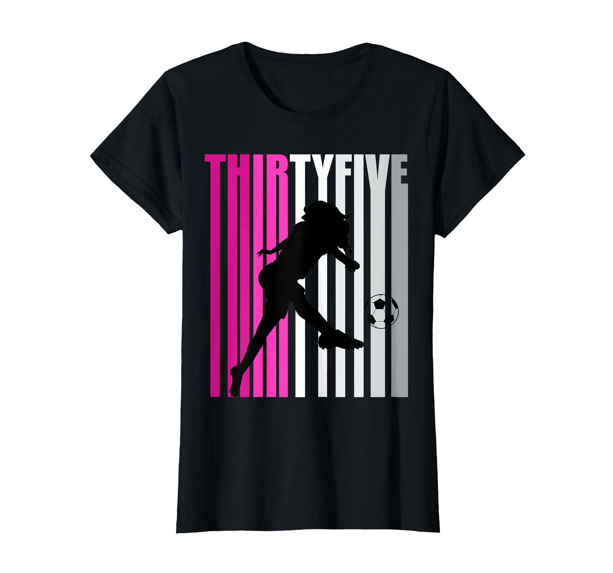Womens 35Th Soccer Birthday Loves To T-Shirt - Trendy Graphic Men Women