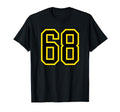 Yellow Black Sport Team Number 68 T-Shirt - Custom Art Print Men Women