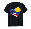 Colombia Usa Heart Distressed T-Shirt - Unique Graphic for Adults
