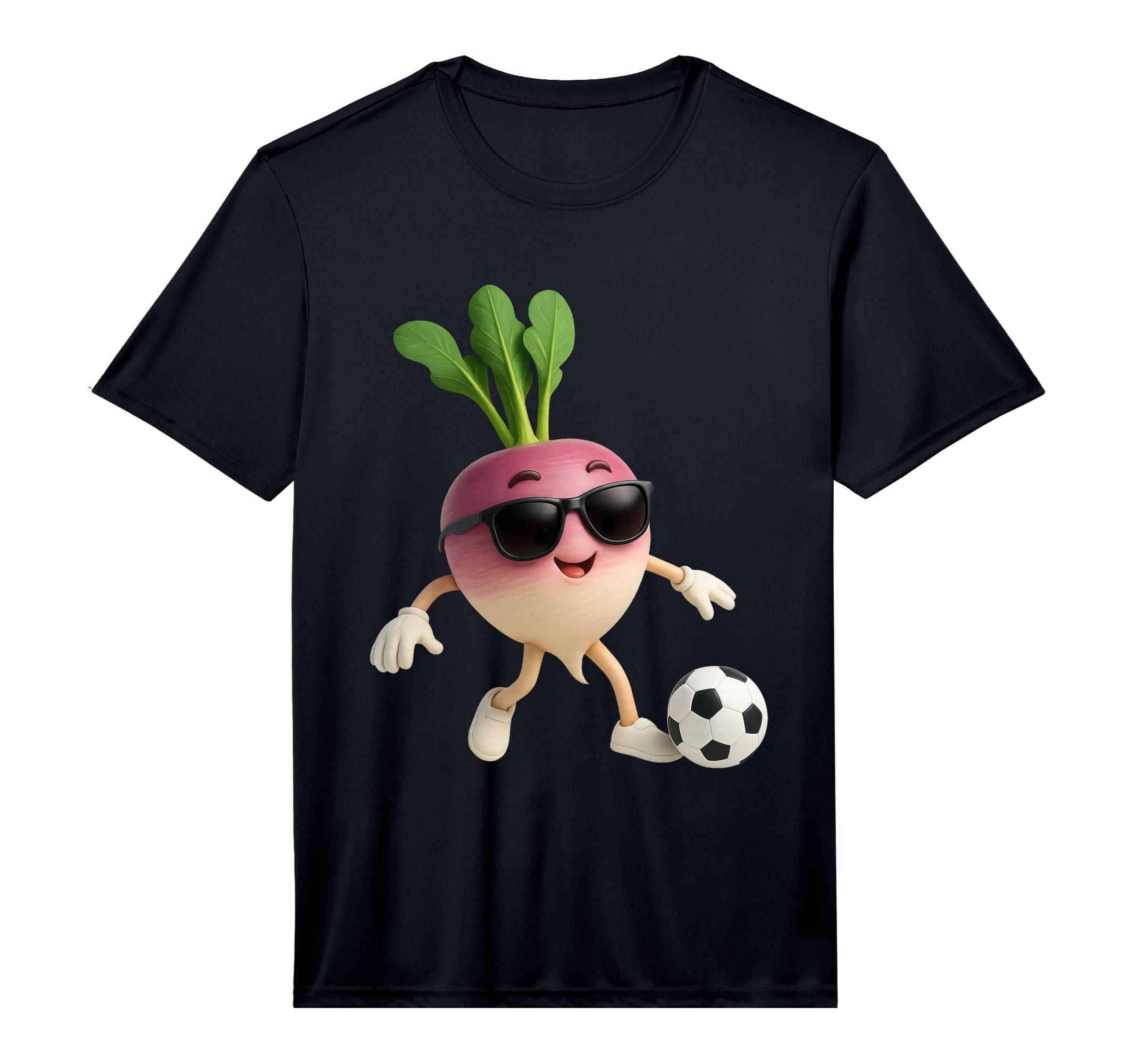 Mens Turnip Soccer Performance T-Shirt - Fun Novelty Design Men Women