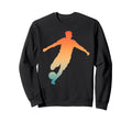 Silhouette Soccer Player Sweatshirt - Minimalist Print for Adults