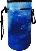Water Bottle Bag Carrier, Neoprene Sleeve Portable Insulator Cover With Drawstring for 18-20 Oz Bottles (Blue)