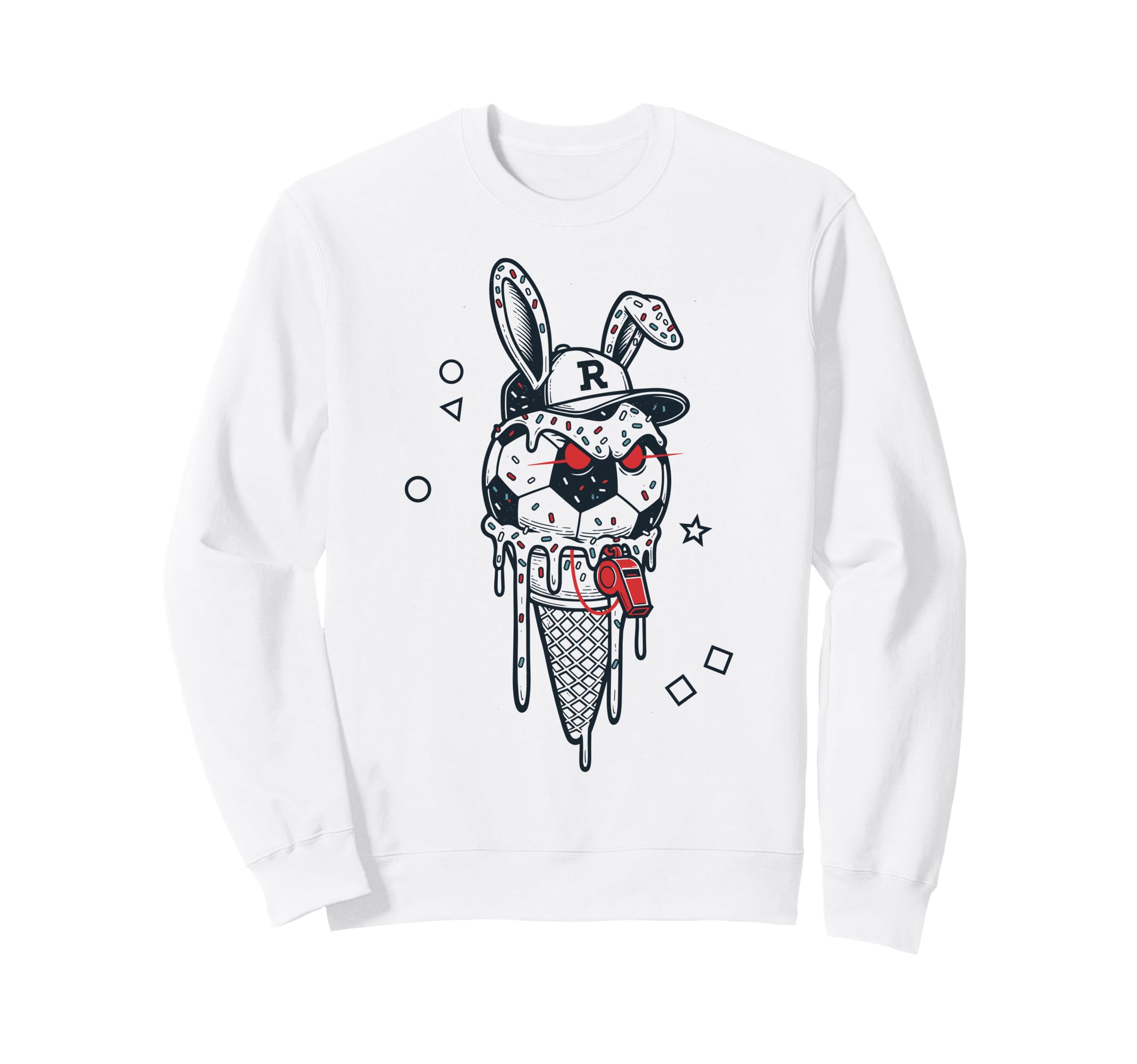 Soccer Bunny Referee Whistle Sweatshirt - Minimalist Print Men Women