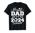 Proud Dad 2024 Senior Funny Soccer 2024 T-Shirt - Graphic Print Unisex
