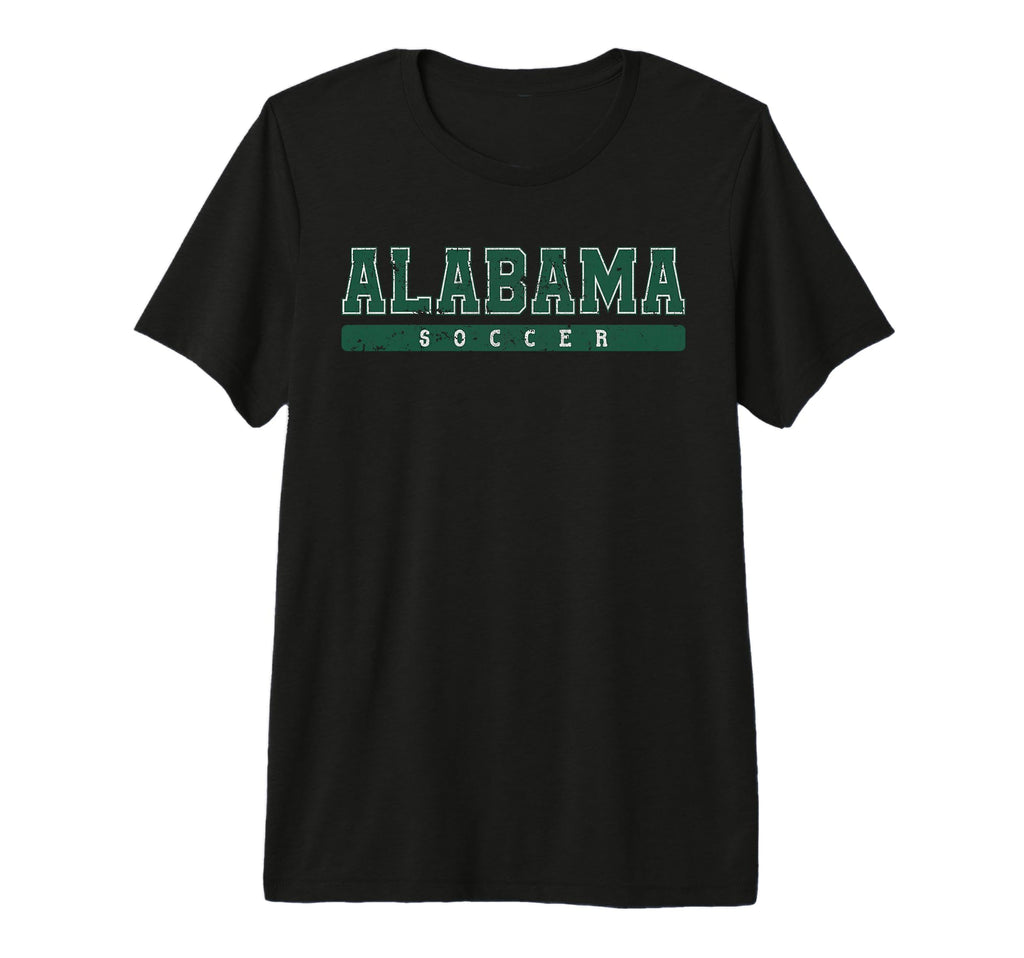 Alabama Soccer Green Text Tri Blend T-Shirt - Custom Art Print for Adults