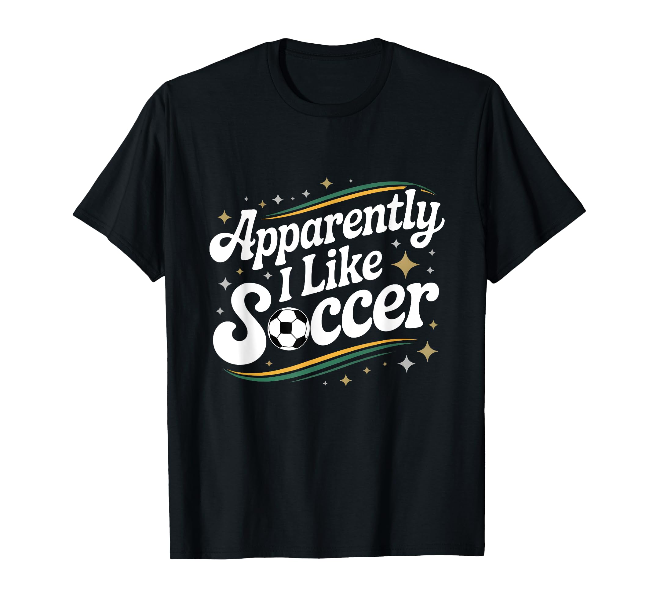 Apparently I Like Soccer Groovy T-Shirt - Trendy Graphic Men Women