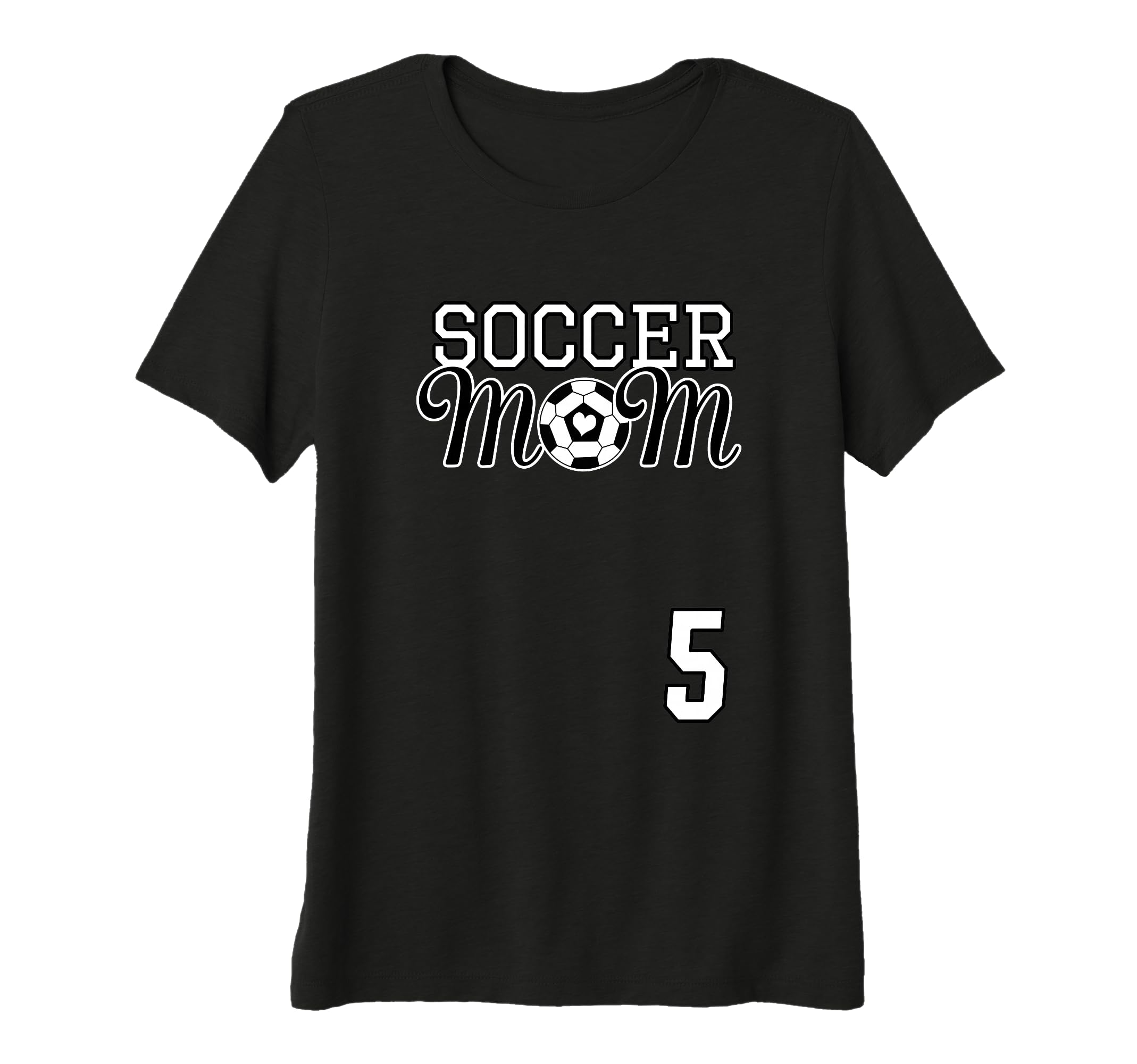 Womens Number 5 Soccer Mom Mothers Day T-Shirt - Trendy Graphic for Adults
