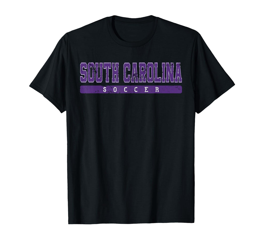 South Carolina Soccer Purple Text T-Shirt - Unique Graphic Unisex