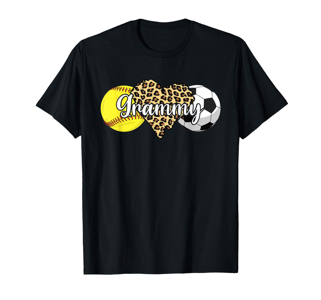 Grammy Softball Soccer Leopard T-Shirt - Aesthetic Graphic for Adults
