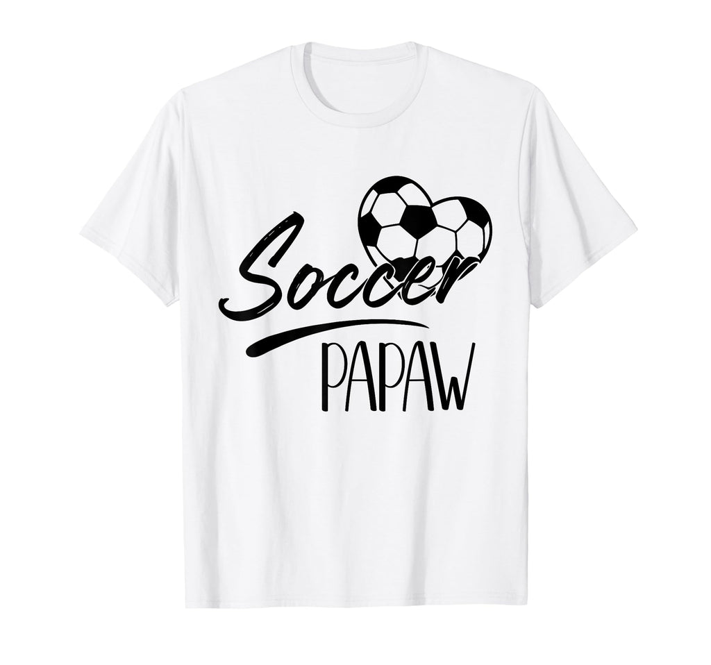 Soccer Papaw Heart Family Matching T-Shirt - Fun Novelty Design for Adults