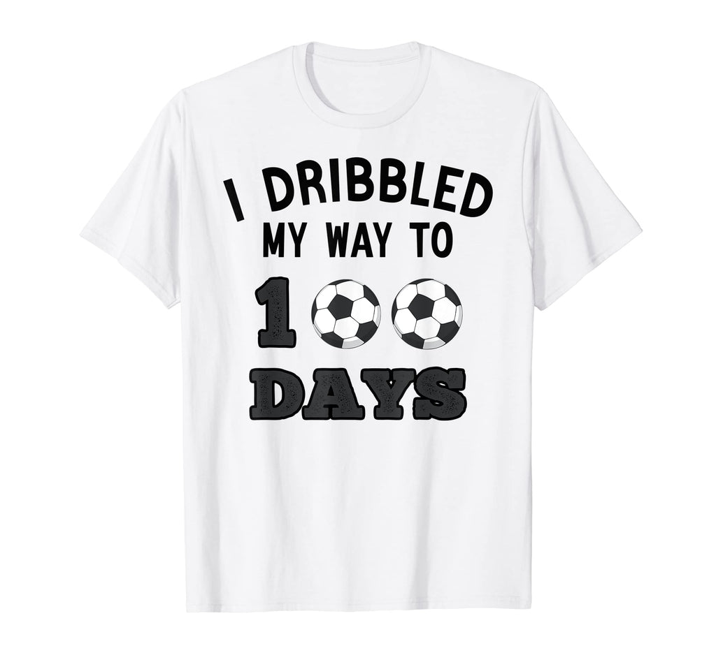 I Dribbled My Way To 100 Days Soccer Funny T-Shirt - Trendy Graphic Unisex