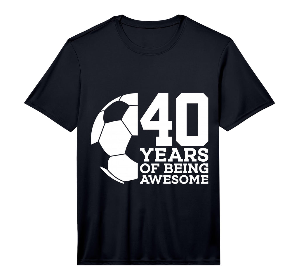 Mens 40 Years Being Awesome Soccer T-Shirt - Novelty Apparel for Adults