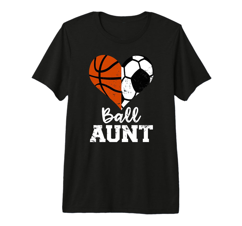 Ball Aunt Heart Funny Soccer T-Shirt - Streetwear Style for Adults