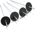 50 Pack Landscape Stakes with Gasket Caps - 6.3 Inch Heavy-Duty Galvanized Steel Garden Spikes are Used to Fixing Weed Barrier, Artificial Lawn, Patio Rug, Etc