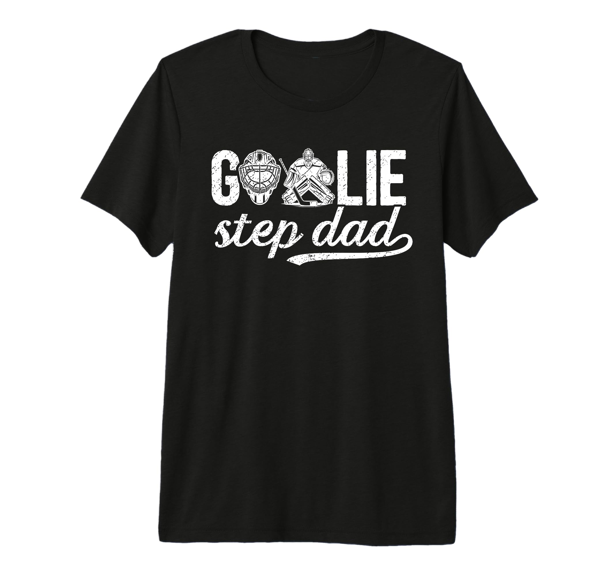 Mens Ice Hockey Goalie Step Dad Hockey T-Shirt - Graphic Print Men Women