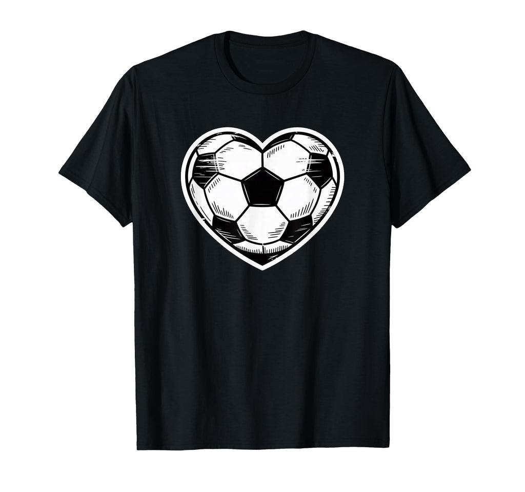 Soccer Heart Player Fan Valentines Day T-Shirt - Aesthetic Graphic Unisex