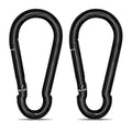 KINLINK 2 Pack Black Carabiner Clip, 5.5 inch Heavy Duty Spring Snap Hook, Large Caribeener Clips for Camping, Swing Set, Hammock, Hiking, Travel, Weight Lifting Machine, Home Gym Equipment