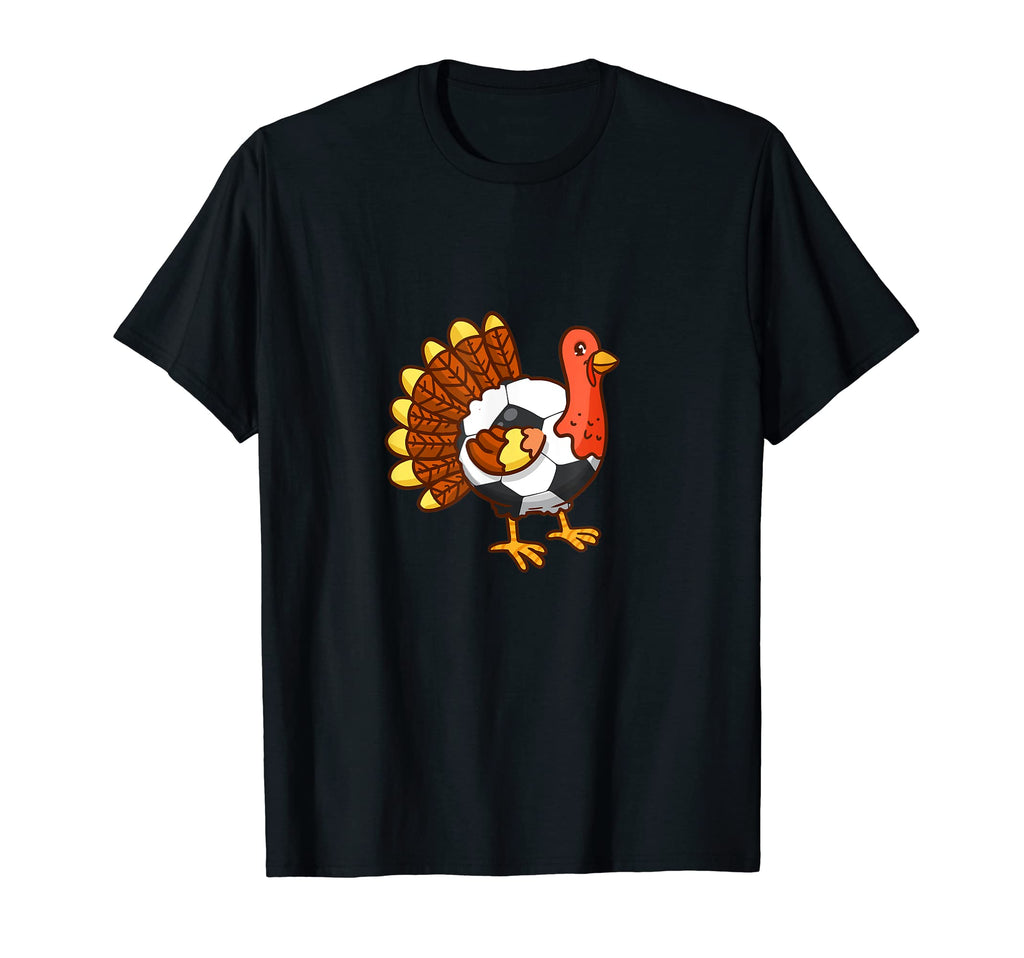 Funny Thanksgiving Turkey Soccer T-Shirt - Novelty Apparel for Adults