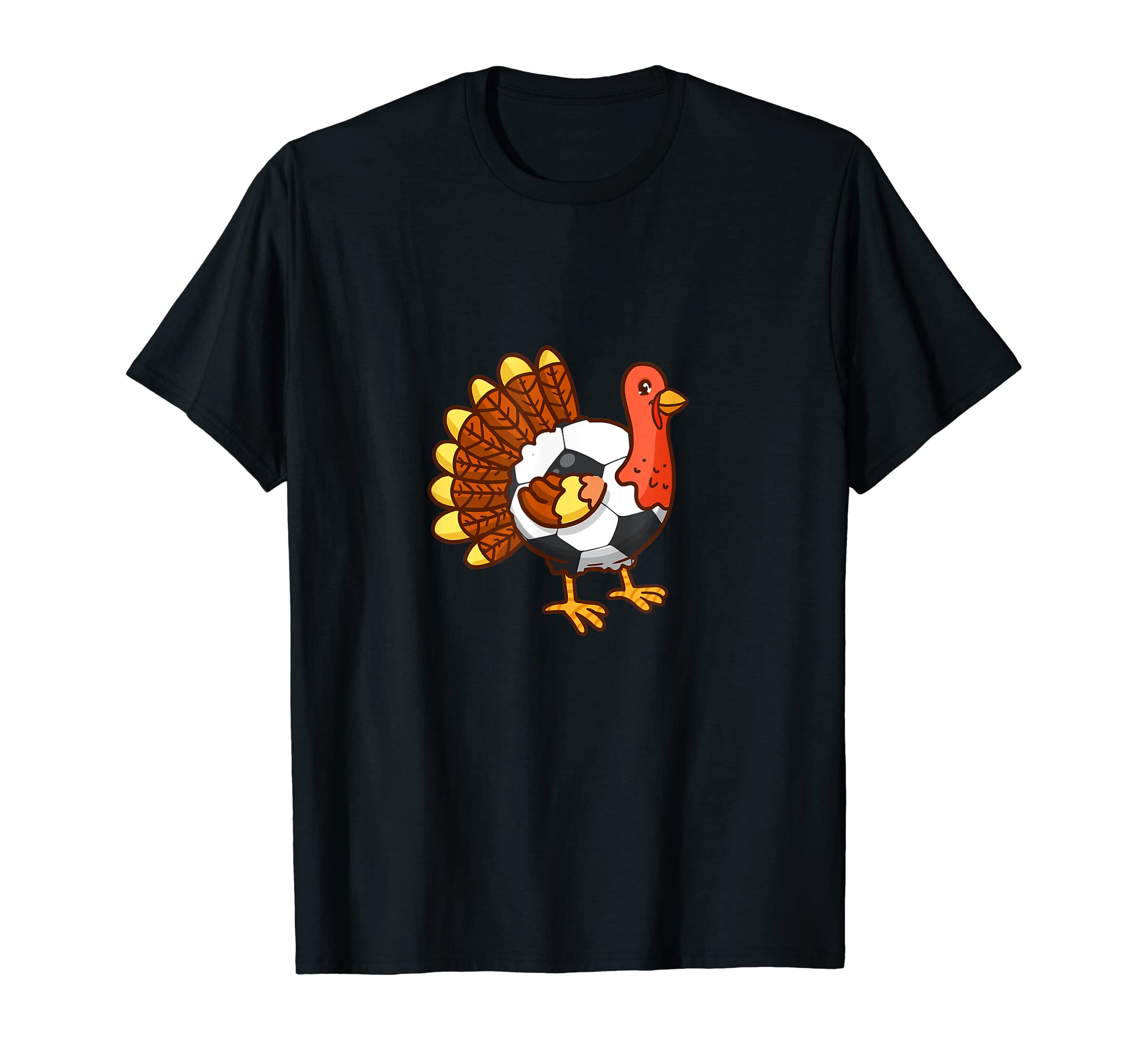Funny Thanksgiving Turkey Soccer T-Shirt - Novelty Apparel for Adults