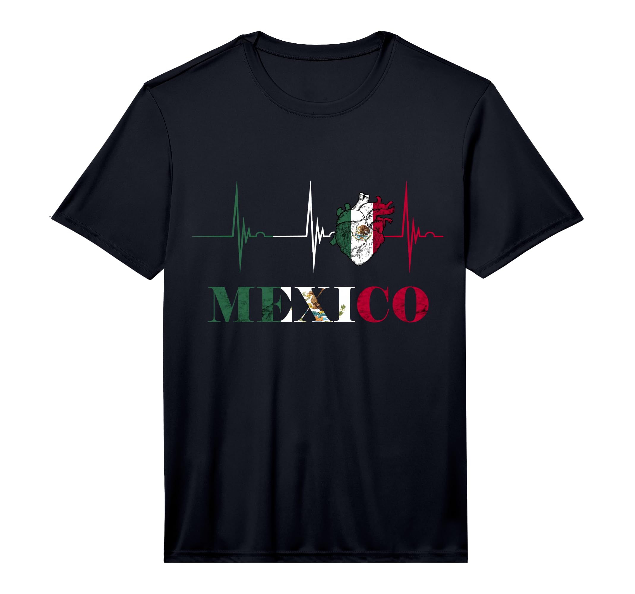 Heartbeat Ekg Pulse Mexico Heart Mexico T-Shirt - Aesthetic Graphic Unisex