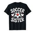 Soccer Sister Heart Soccer Player Siblings T-Shirt - Graphic Print Unisex