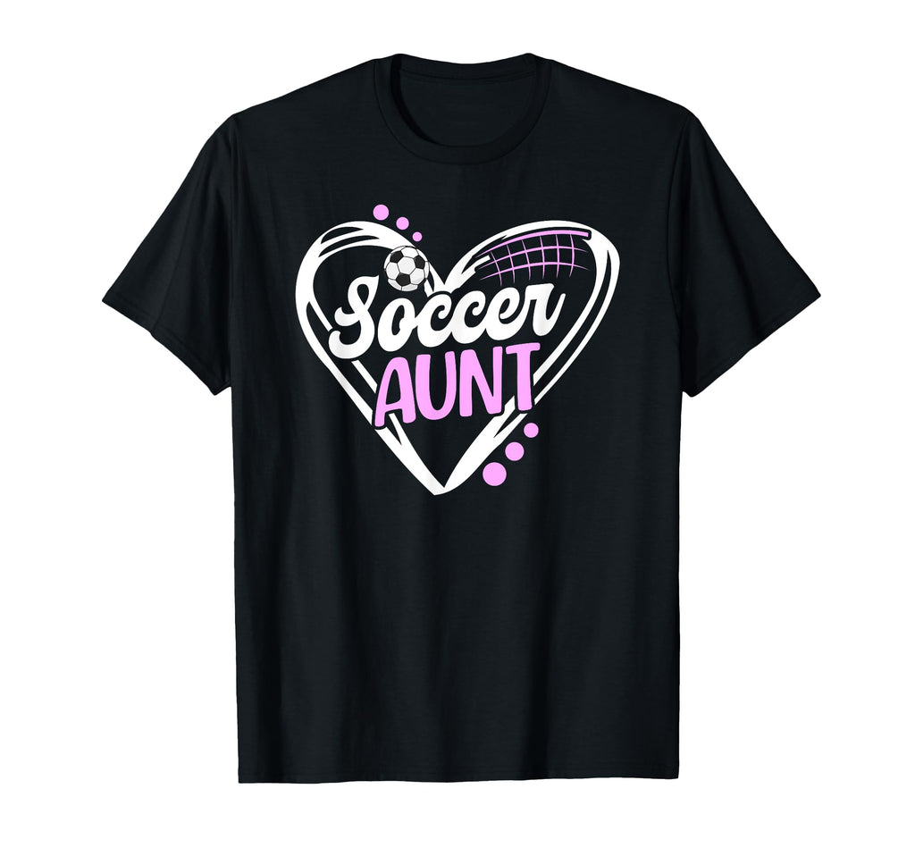 Soccer Aunt Heart Aunt Soccer Player T-Shirt - Minimalist Print for Adults