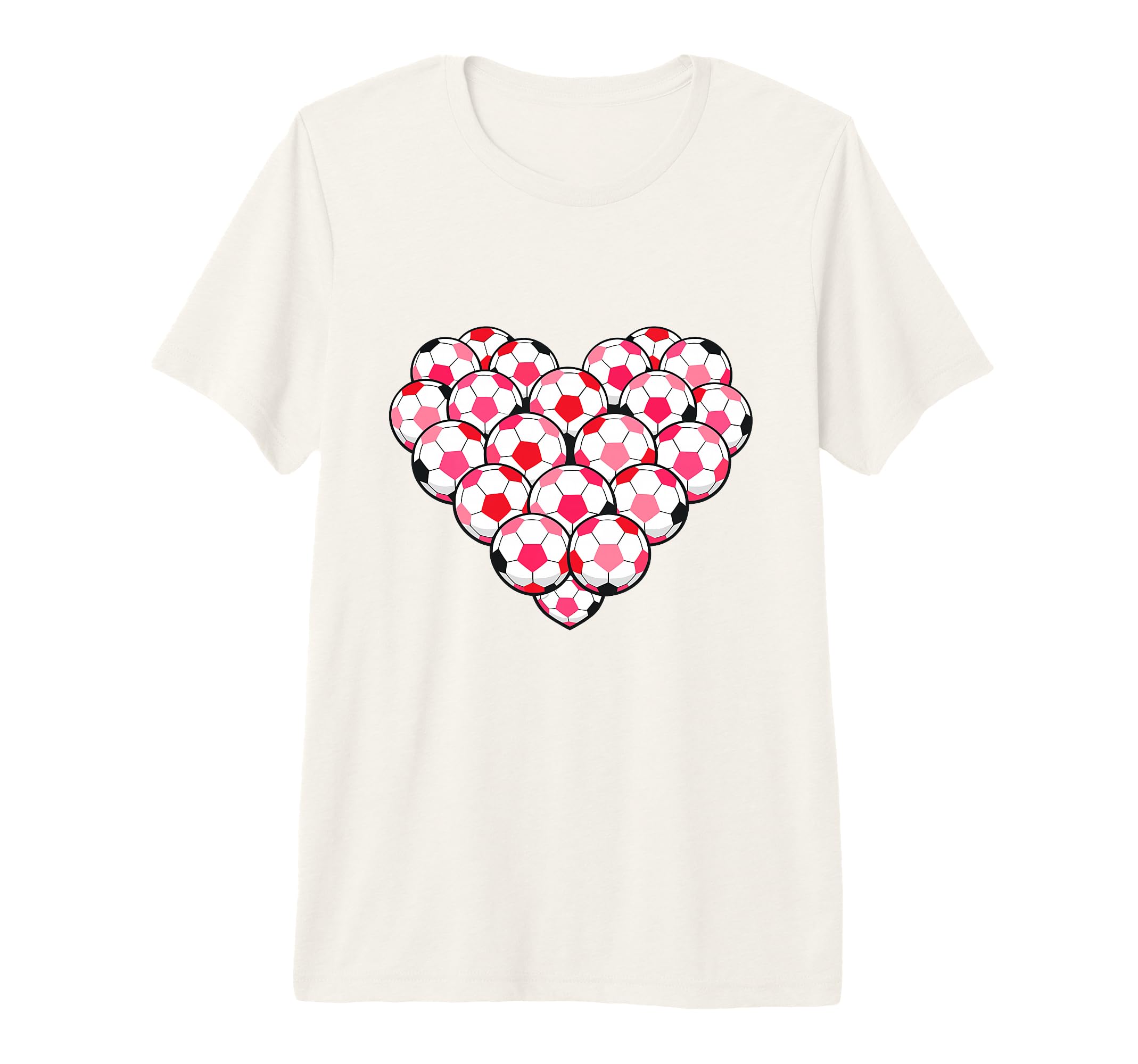 Heart Shaped Soccer Ball Artwork Tri T-Shirt - Graphic Print for Adults
