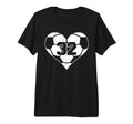 Soccer Number 32 Jersey Funny Soccer Heart T-Shirt - Graphic Print Unisex
