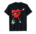 Dabbing Heart Soccer Valentines Day T-Shirt - Minimalist Print Men Women