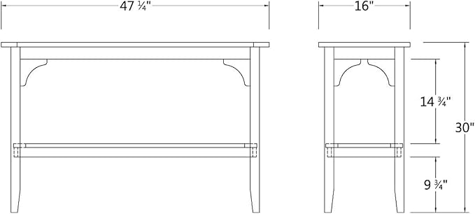 Cambridge Casual Indonesian Teak Auburn Outdoor Console Table, Natural