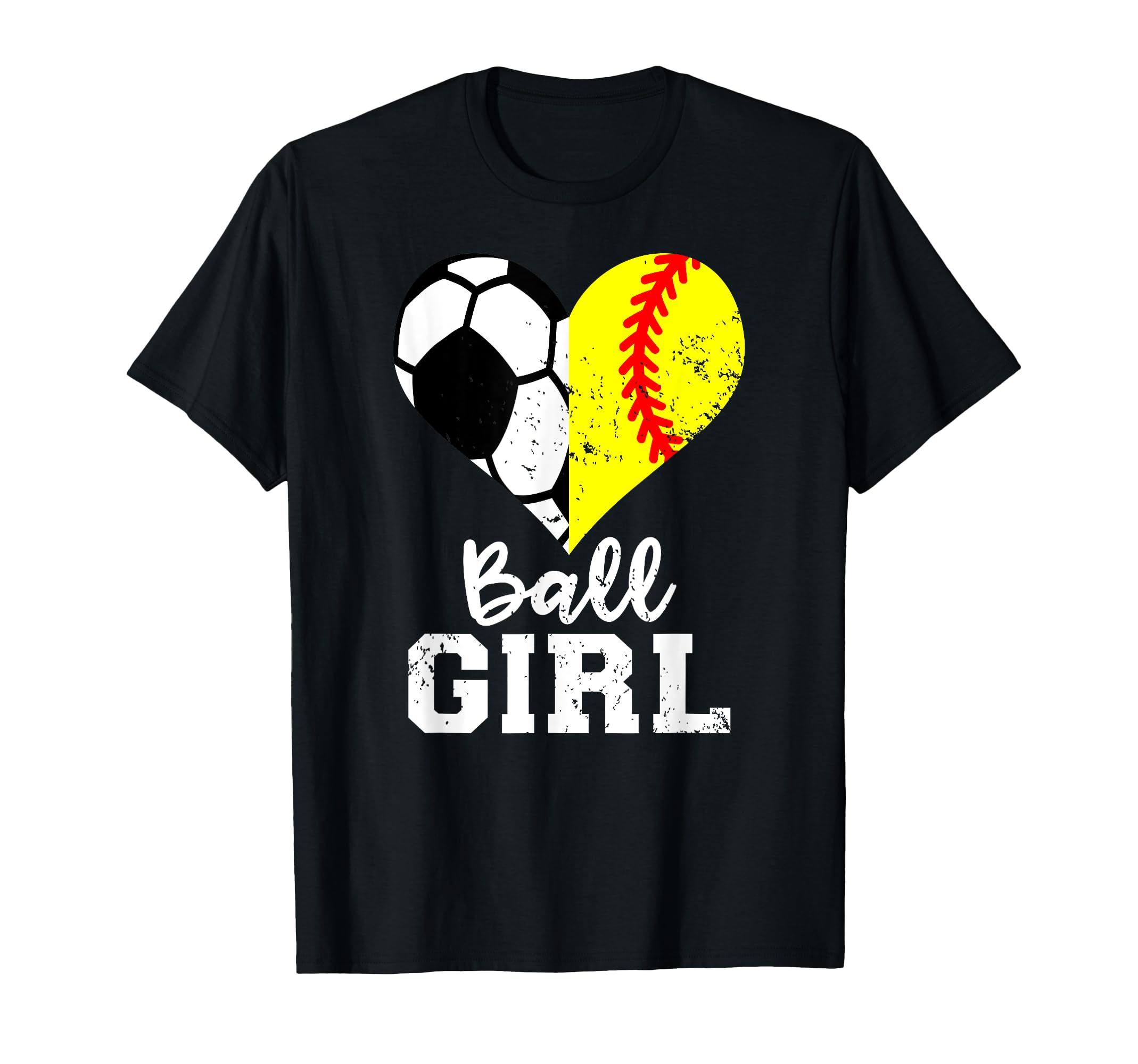 Ball Heart Funny Soccer Softball T-Shirt - Streetwear Style Men Women