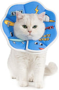 Avont Soft Cat Recovery Cone Collar, Adjustable Lightweight Kitten E-Collar for Small Dogs, Comfortable Neck Donut Stop Licking Scratching After Surgery -Skate(M)