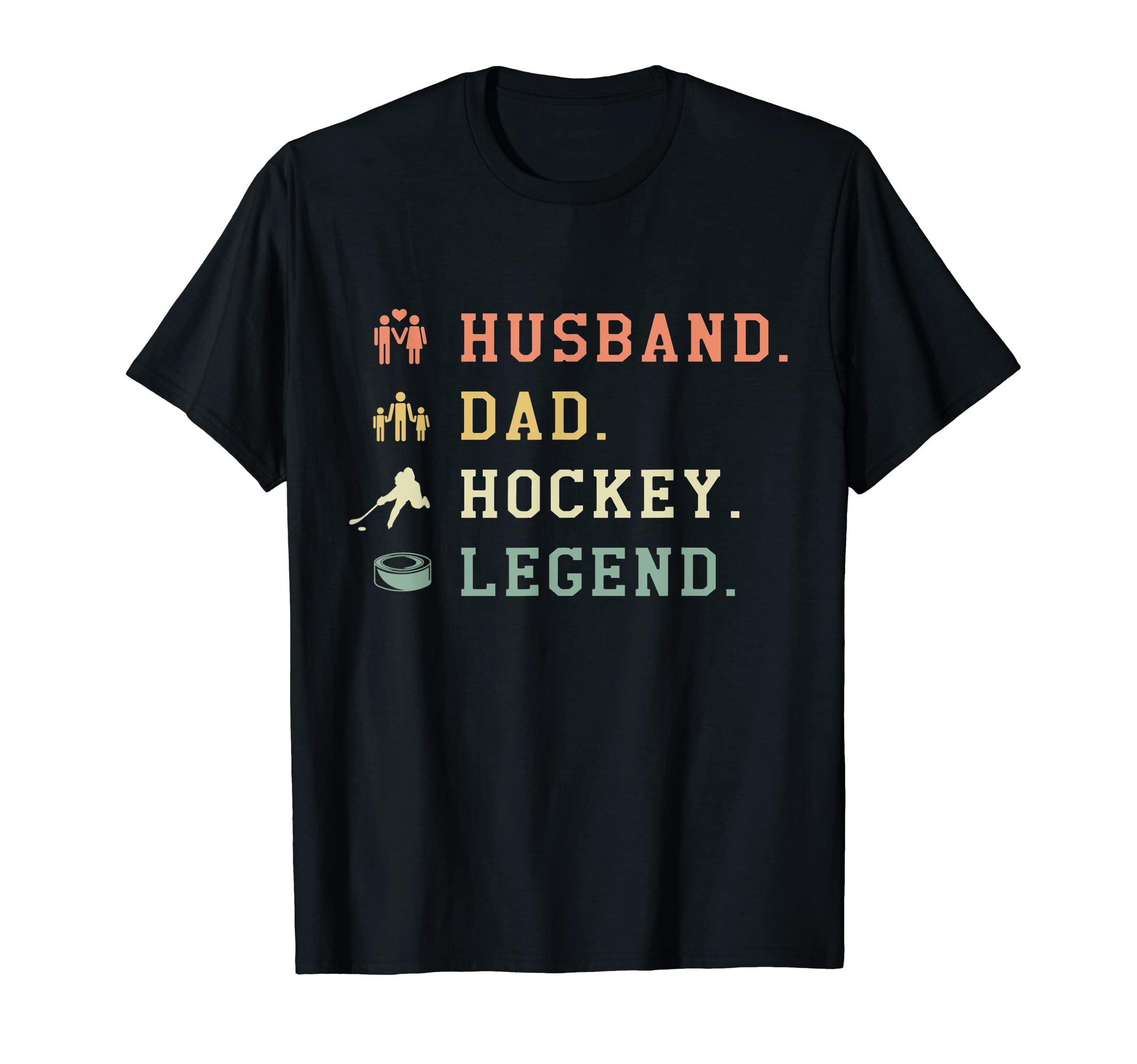 Mens Husband Dad Hockey Legend Athlete T-Shirt - Graphic Print Unisex