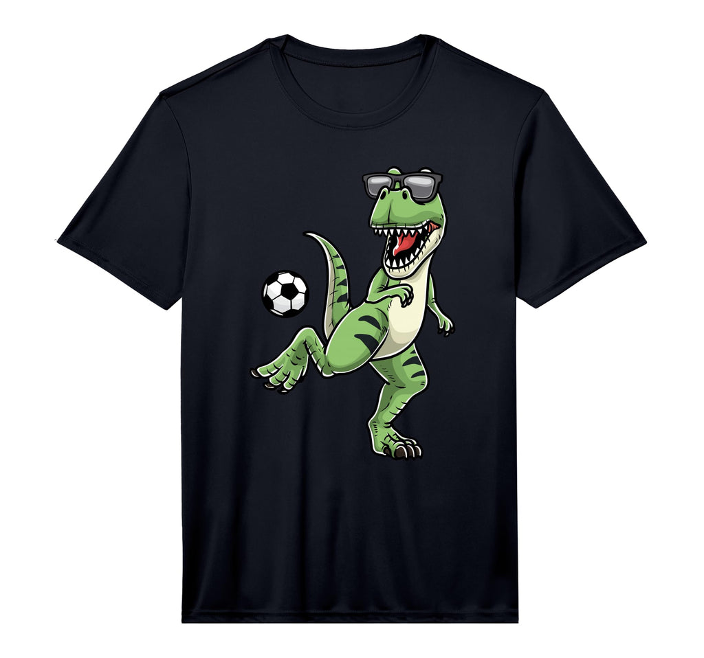 T Rex Playing Soccer Dinosaur Soccer T-Shirt - Fun Novelty Design Unisex