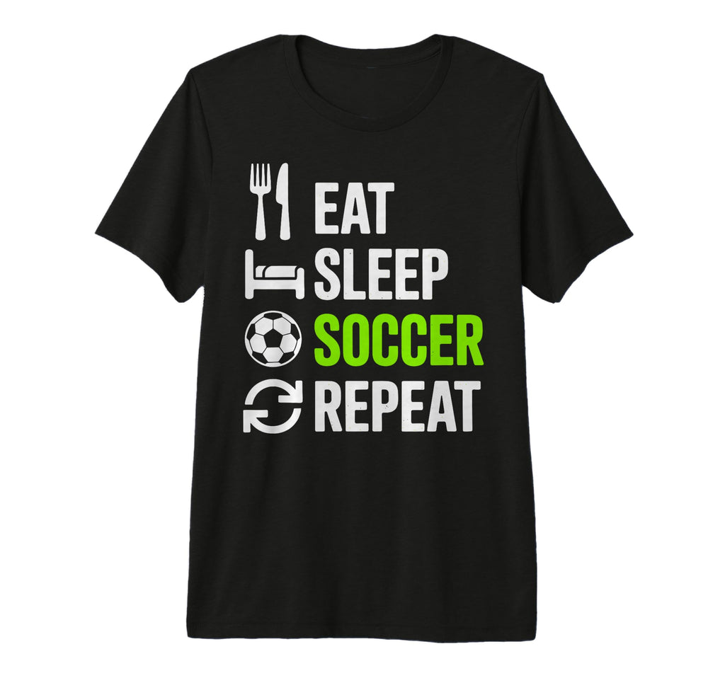 Eat Sleep Soccer Repet Goalie Player T-Shirt - Trendy Graphic Men Women