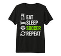 Eat Sleep Soccer Repet Goalie Player T-Shirt - Trendy Graphic Men Women