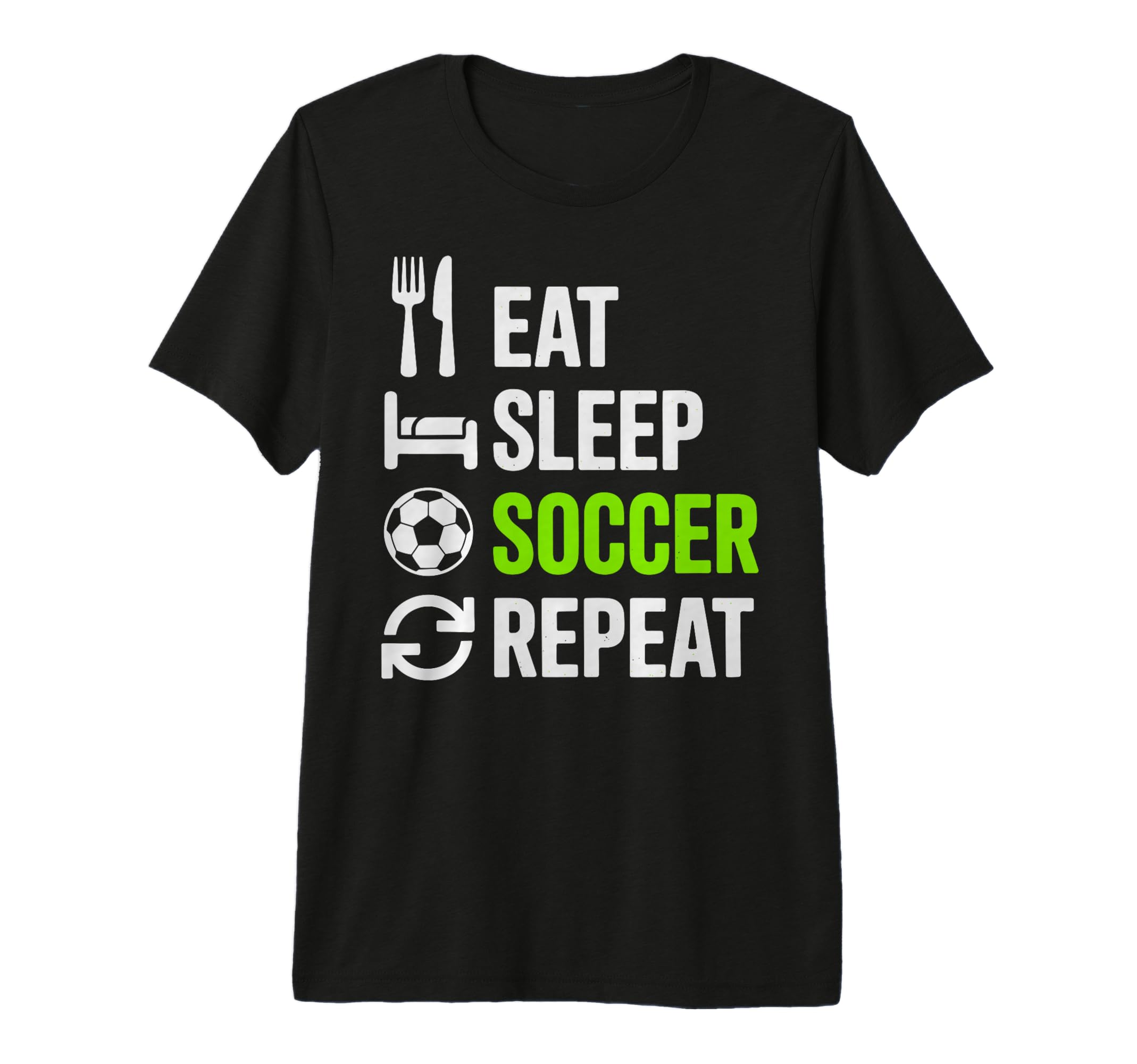 Eat Sleep Soccer Repet Goalie Player T-Shirt - Trendy Graphic Men Women